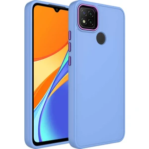 Case 4U Xiaomi Redmi 9c Kılıf Metal Çerçeve Hassas Butonlu Renkli Içi Kadife Lansman Kılıfı Luna Kapak Lila