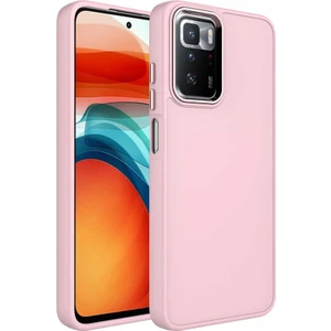 Case 4U Xiaomi Redmi 10 Kılıf Metal Çerçeve Hassas Butonlu Renkli Içi Kadife Lansman Kılıfı Luna Kapak Pembe