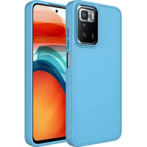 Case 4U Xiaomi Redmi 10 Kılıf Metal Çerçeve Hassas Butonlu Renkli Içi Kadife Lansman Kılıfı Luna Kapak Sierra Mavisi