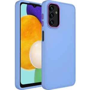 Case 4U Samsung Galaxy A13 4g Uyumlu Kılıf Metal Çerçeve Hassas Butonlu Renkli Içi Kadife Lansman Kılıfı Luna Kapak Lila