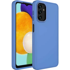Case 4U Samsung Galaxy A13 4g Uyumlu Kılıf Metal Çerçeve Hassas Butonlu Renkli Içi Kadife Lansman Kılıfı Luna Kapak Lavanta Grisi