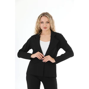 Siyah Blazer Tek Düğmeli Kadın Ceket