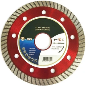 Elmas Testere 115 mm Turbo Kesim Kesici Çapaksız Hassas Seramik Mermer Granit