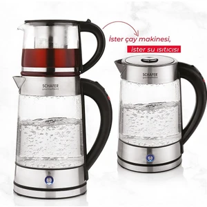 Gourmemaxx Cam Çay Makinesi Kettle 4 Parça