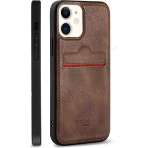 Desıngshop   Iphone 11 Kartlıklı Deri Kılıf Kahverengi