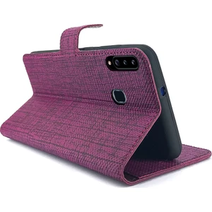 Huawei Y6P Kılıf Fitcase Fabric Kapaklı Cüzdanlı