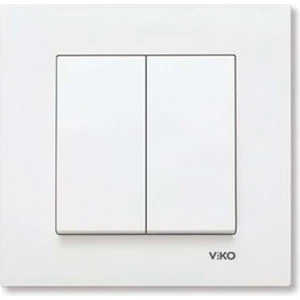 Karre Ikili Beyaz Renk Komütatör Anahtar - Çerçeveli