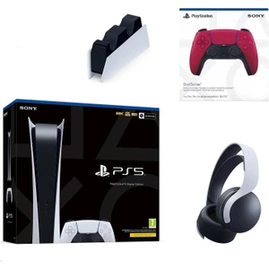 Playstation 5 Digital Edition İthalatçı Garantili + 2. Dualsense Kırmızı + Şarj İstasyonu + PS5 Pulse Kulaklık