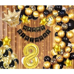 Çıtı Pıtı Store Kral Taçlı 8 Yaş Balon Zinciri Doğum Günü Seti