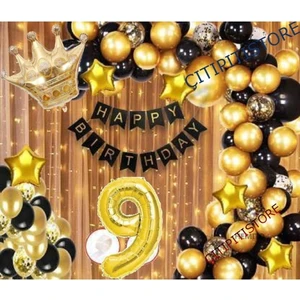 Çıtı Pıtı Store Kral Taçlı 9 Yaş Balon Zinciri Doğum Günü Seti