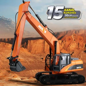 Huına 1/14 Yüksek Kalite 15 Kanal Rc Model Ekskavatör Paletli Kepçe Kazıcı Uzaktan Kumandalı Çok Fonksiyonlu Rc Iş Makinası - 2.4g Full Fonksiyon Sesli ve Işıklı - 1551 Turuncu ( Uzun Kol )