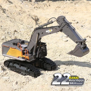 Huına 1/14 Yüksek Kalite 22 Kanal Rc Model Metal Kepçeli Ekskavatör Kazıcı Uzaktan Kumandali Çok Fonksiyonlu Iş Makinası - 2.4g Sesli & Işıklı - 1592 - (2022 Model)