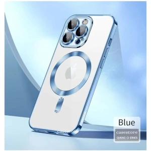 M.TK Moveteck Apple iPhone 11 Pro Uyumlu Kılıf Kamera Lens Üstü Korumalı Manyetik Magsafe Derin Mor Şarj Case