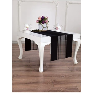 Efor Perde Siyah Runner Amerikan Servis Masa Örtüsü Yumuşak Dokulu 40 x 140 cm Kolay Ütülenebilir