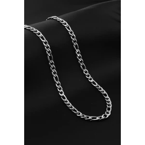 Figaro Model Zincir Paslanmaz Çelik Kolye Gümüş Renk - 6mm