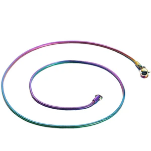 Yuvarlak Yılan Model Zincir Paslanmaz Çelik Kolye Çok Renkli - 4mm