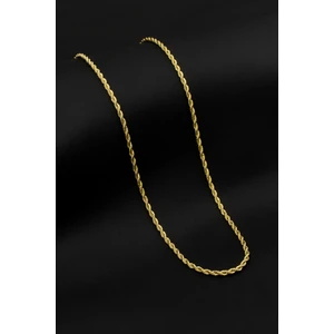 Burgu Halat Model Zincir Paslanmaz Çelik Kolye Altın Renk - 2mm