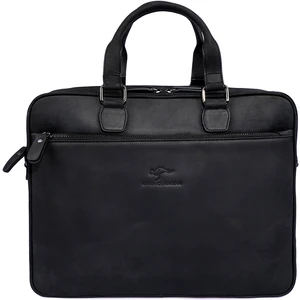 Kangaroo Kıngdom Hakiki Deri Crazy Horse Siyah Erkek Laptop & Evrak Çantası 7763-ZS