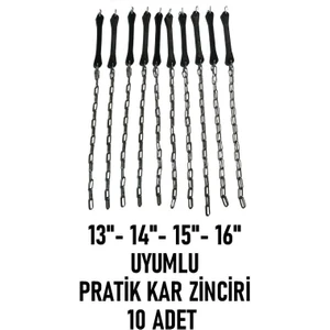 Cross Oto Aksesuarları Pratik Araba Zinciri Kar Zinciri 13-14-15-16 Jant Uyumlu (10 Adet)