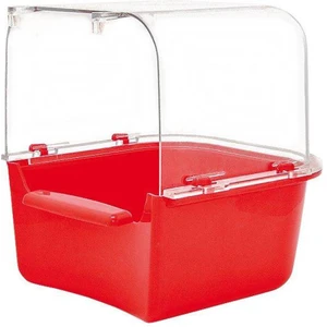 Bülbül Kanarya Muhabbet Kuşu Kuş Banyoluğu 12.5 x 12 x 13 cm Kırmızı