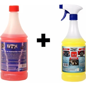 Dtx Kimya Ağır Yağ ve Radyatör Temizleme Sıvısı 1 Lt & Motor Jant Döşeme Temizleyici 1 Lt