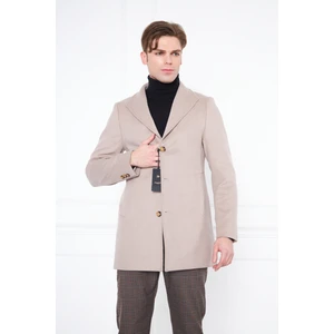 Daniel Voi Erkek Bej Slim Fit Hakim Yaka Düğmeli Kaban