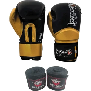 Carbon Boks Eldiveni Muay Thai, Kick Boks Eldiveni ve Bat 2000 Bandaj 2'li Set