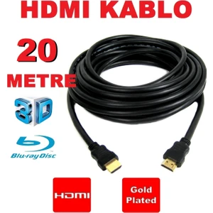 Ata Elektronik 20MT 20 Metre Hdmı Kablo Filtreli Altın Uçlu Yüksek Kalite Full Hd 1080P Hd Hecid Hejdi Siyah Pvc