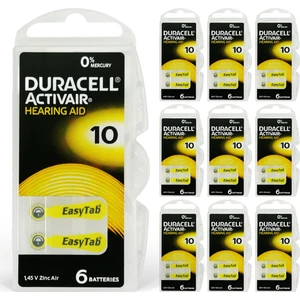 Ata Elektronik 10 Paket Toplamda 60 Adet Duracell 10 Numara Işitme Cihazı Pili 10 Paket 60 Adet Kulaklık Pili 10 Numara Pil NO10