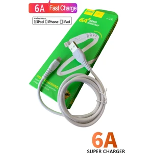 Ata Elektronik 6A 6 Amper Lightning Hızlı Fast Şarz Iphone 5 6 7 8 Xs , Xr , x Plus Mac Macbook Macbook Pro  Iphone Ipad, Ipad Pro, Ipad Mini  Hızlı Şarj Şarz Kablosu