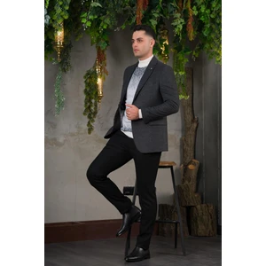 Yünlü Mono Yaka Kaşmir Çift Yırtmaç 6 Drop Kışlık Erkek Tek Ceket