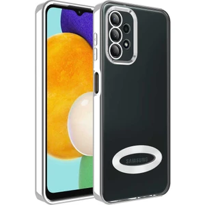 Samsung Galaxy A13 4g Kılıf Logo Gösteren Parlak Kenarlı Kamera Lens Korumalı Şeffaf Omega Silikon Kapak