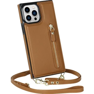 Xstep Case Xstepcase iPhone 14 Pro Max Için Cüzdan Telefon Kılıfı Fermuarlı Koruma / Omuz Kayışı ile Tpu Pu Deri Koruyucu Kapak (Yurt Dışından)