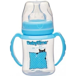 BT078 Geniş Ağız Kulplu Pp Biberon 150 ml - Mavi