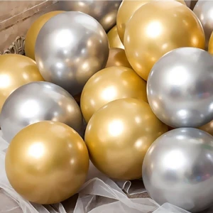 Çıtı Pıtı Store 10 Adet Metalik Gold Gümüş Renk Balon