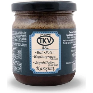 Bal+Polen+Keçiboynuzu Pekmezi+Siyah Üzüm Çekirdeği (210 Gr)