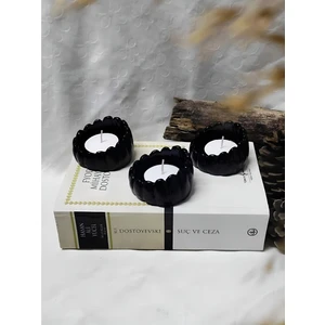 E.m.s Mumluk Dekoratif Mumluk Tealight Mumluk 3 Adet Siyah ( Mum Fiyata Dahil Değildir)