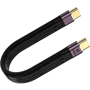 Hızlı Şarj Veri Kablosu 40GB Çift Uçlu Esnek Ultra Kısa Kablo, C Kısa Kablo USB C Erkek - USB C Erkek Fpc Tasarımı (Yurt Dışından)