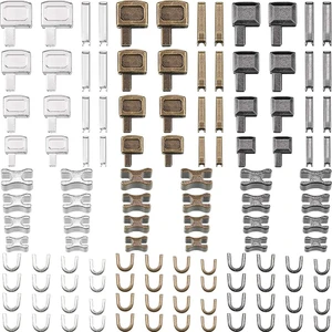 120 Parça Metal Fermuar Başlı Sürgü, 4 Boyutlu Fermuarlı Alt Sürgüler Tutucu Ekleme Pimi, Fermuar Stoper Onarım Aracı Kiti (Yurt Dışından)