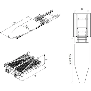 Katlanır Ütü Masası Gri S-6616-G