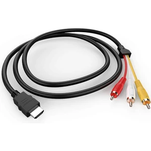 HDMI Uyumlu Rca Kablosu, 1080P 5ft / HDMI Uyumlu Erkek - 3-Rca Video Ses Av Kablosu Konnektör Adaptörü Tv Hdtv (Yurt Dışından)