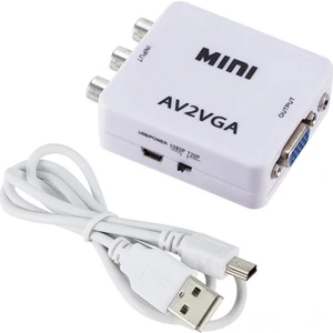 Av (Rca) - VGA Audio Video Converter,destek Çözünürlüğü 1080P / 720P,3,5 mm. Audıo Ses Giriş Bağlantı Noktası Ile,stb Tv Pc (Yurt Dışından)