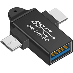 USB C - USB 3.0 Otg Dönüştürücü USB 2'si 1 Arada Tip C Mikro-Otg Adaptörü (Yurt Dışından)