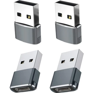 Paket USB C Dişi - USB Erkek Adaptör, Tip C Şarj Kablosu Güç Dönüştürücü iPhone 12 13 Pro Max Samsung İçin, Gri (Yurt Dışından)