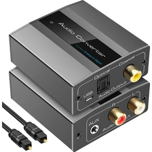 Optik Kablo Ses Dijital Toslink ve Koaksiyel Ses Adaptörü ile Analogdan Dijitale Ses Dönüştürücü Rca'dan Optik'e (Yurt Dışından)