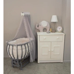 Sepet Beşik Ahşap Beşik Uyku Setli Doğal Ahşap Beşik