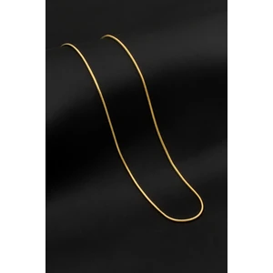 Yuvarlak Yılan Model Zincir Paslanmaz Çelik Kolye Altın Renk - 1mm