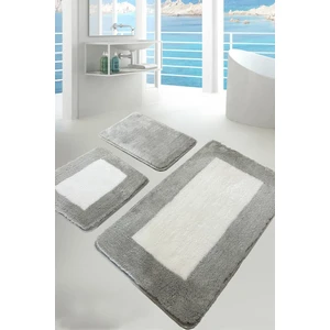 Chilai Home Same 3'lü Set Klozet Takımı Banyo Paspası Gri Akrilik