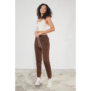 Kadın Basic 3 Iplik Şardonlu Paçası Lastikli Kalın Jogger Eşofman Altı