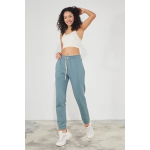 Kadın Basic 3 Iplik Şardonlu Paçası Lastikli Kalın Jogger Eşofman Altı